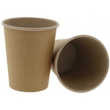 Pahare din carton cu perete simplu, kraft natur, Ø 80 mm, 8oz, Ø 80 X 90 mm / 230cc /50 20/BX