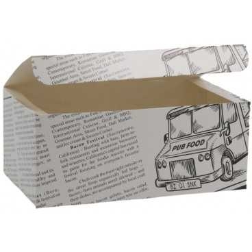 Meniuri din carton cu clapeta, ziar, 145 x 85 x 60 mm, B: 145 x 85 x 60 mm /400 1/BX