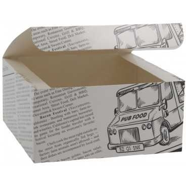 Meniuri din carton cu clapeta, ziar, 130 x 130 x 62 mm, B: 130 x 130 x 62 mm /300 1/BX