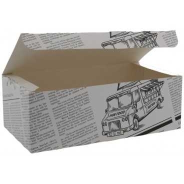 Meniuri din carton cu clapeta, ziar, 225 x 120 x 77 mm, B: 225 x 120 x 77 mm /200 1/BX