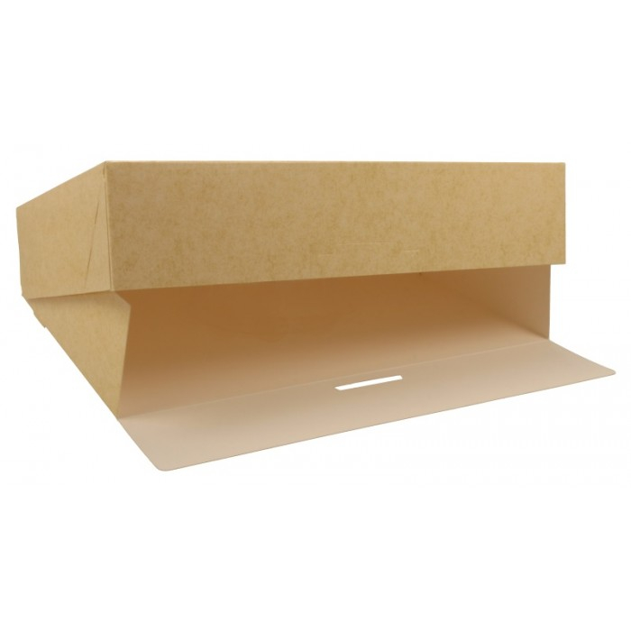 Cutii din carton, kraft natur albit, capac atasat, M2820, B: 280 x 280, H60 mm - CA /25 6/BX