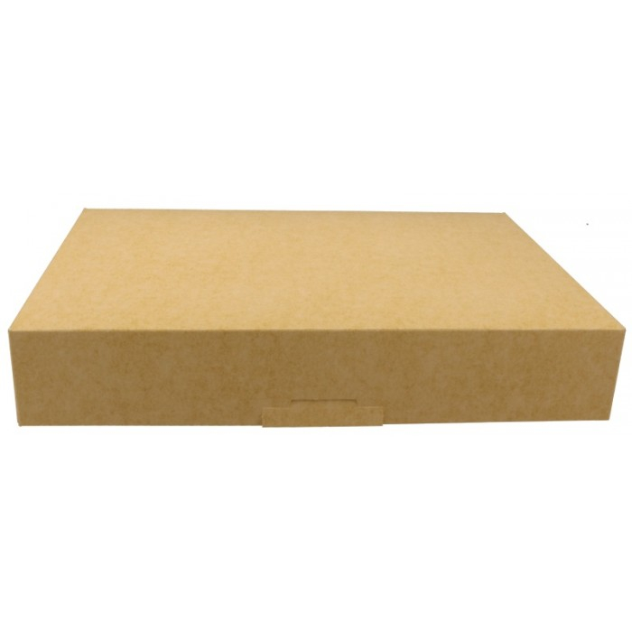 Cutii din carton, kraft natur albit, capac atasat, M3525, B: 350 x 250, H60 mm - CA /25 4/BX