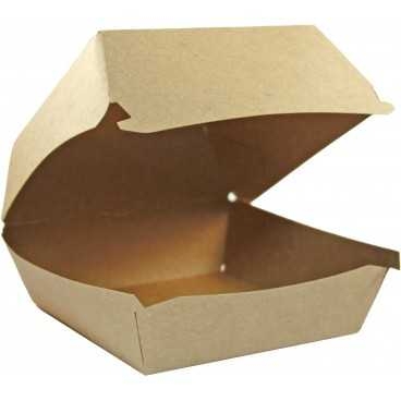 Caserole din carton pentru burger, 120 x 120 mm, kraft natur, M:170x165x85mm/Ø120mm /50 4/BX