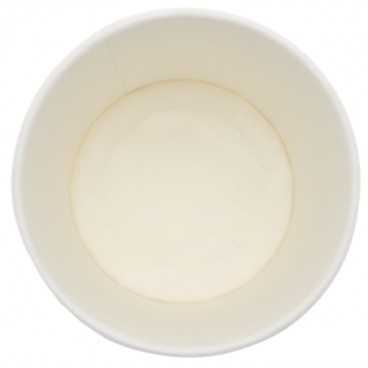 Pahare din carton cu perete triplu tip linii, kraft natur + alb, Ø 80 mm, 8oz,