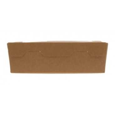 Caserole din carton cu fereastra, 180 x 130 x 55 mm, kraft natur + alb, B: 170 x 120 x 55 mm / 1000cc /25 8/BX