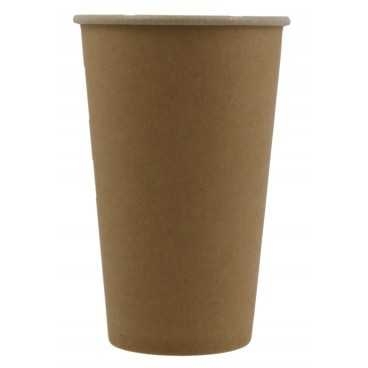 Pahare din carton cu perete simplu, kraft natur, Ø 90 mm, 16oz, T:Ø 90 X 132 mm / 450cc /50 20/BX
