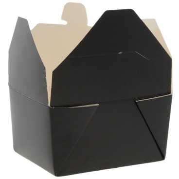 Meniuri din carton cu 4 clapete, 600cc, negre, T: 130 x 105 x 64 mm / 600cc /50 4/BX