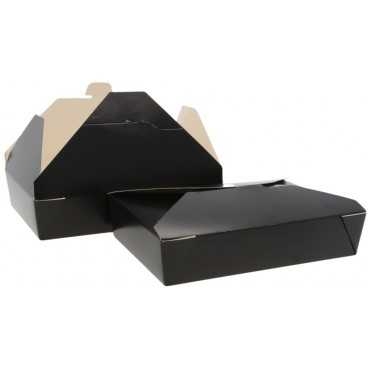 Meniuri din carton cu 4 clapete, 1000cc, negre, M:210x155x45mm/1000cc /50 4/BX