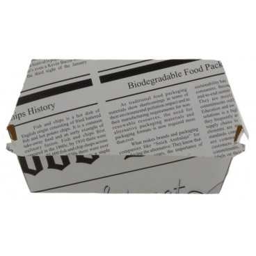 Caserole din carton pentru burger, 120 x 120 x 85 mm, ziar, M: 170 X 165 X 85 mm / Ø 120 mm /50 4/BX