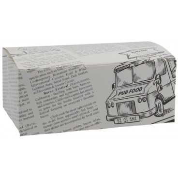 Meniuri din carton cu clapeta, ziar, 145 x 85 x 60 mm, B: 145 x 85 x 60 mm /400 1/BX