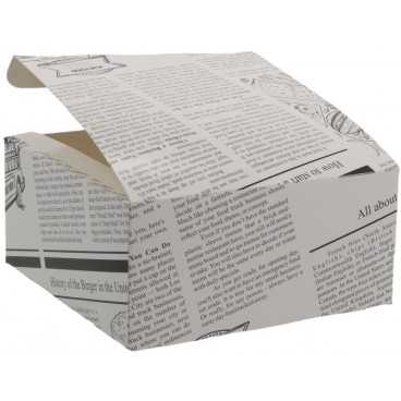 Meniuri din carton cu clapeta, ziar, 130 x 130 x 62 mm, B: 130 x 130 x 62 mm /300 1/BX