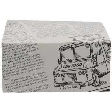 Meniuri din carton cu clapeta, ziar, 130 x 130 x 62 mm, B: 130 x 130 x 62 mm /300 1/BX