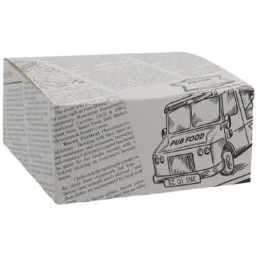 Meniuri din carton cu clapeta, ziar, 130 x 130 x 62 mm, B: 130 x 130 x 62 mm /300 1/BX