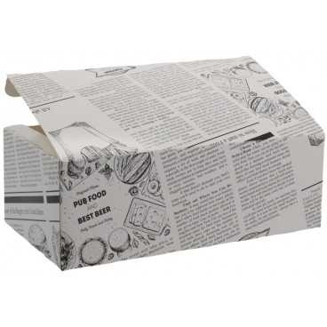 Meniuri din carton cu clapeta, ziar, 225 x 120 x 77 mm, B: 225 x 120 x 77 mm /200 1/BX