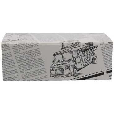 Meniuri din carton cu clapeta, ziar, 225 x 120 x 77 mm, B: 225 x 120 x 77 mm /200 1/BX