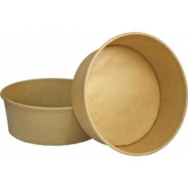 Boluri din carton, kraft natur, Ø 184 mm, 1300cc, B: Ø 160 X 65 mm / 1300 cc /50 6/BX