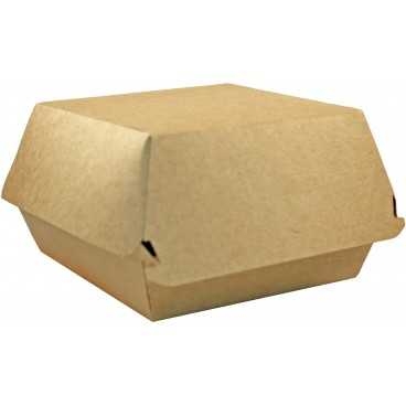 Caserole din carton pentru burger, 120 x 120 mm, kraft natur, M:170x165x85mm/Ø120mm /50 4/BX