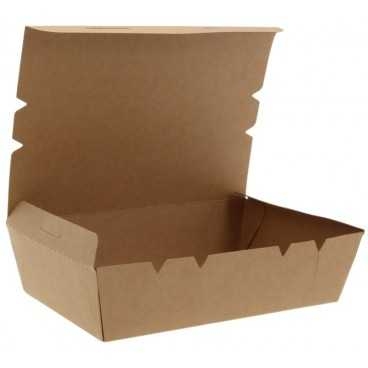 Meniuri din carton cu clapeta, rezistente la lichide, kraft natur, 1000cc, T: 200 x 140 x 50 mm / 1000 cc /50 4/BX