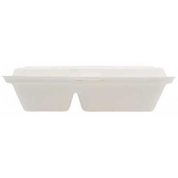 Caserole cu capac si 2 compartimente MENIU BIO ALB 155X240 H65 2C 1000CC /50 10/BX B, /50 10/BX