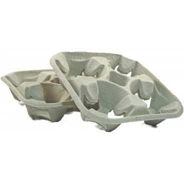 Suporti din cofraj de carton pentru 4 pahare, natur, 225 x 225 x 45 mm / 4 pahare /50 6/BX
