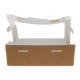 Caserole din carton cu fereastra, 180 x 130 x 55 mm, kraft natur + alb, B: 170 x 120 x 55 mm / 1000cc /25 8/BX