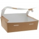 Caserole din carton cu fereastra, 180 x 130 x 55 mm, kraft natur + alb, B: 170 x 120 x 55 mm / 1000cc /25 8/BX