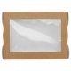 Caserole din carton cu fereastra, 180 x 130 x 55 mm, kraft natur + alb, B: 170 x 120 x 55 mm / 1000cc /25 8/BX