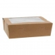 Caserole din carton cu fereastra, 180 x 130 x 55 mm, kraft natur + alb, B: 170 x 120 x 55 mm / 1000cc /25 8/BX