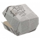Caserole din carton pentru burger, 120 x 120 x 85 mm, ziar, M: 170 X 165 X 85 mm / Ø 120 mm /50 4/BX