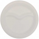 Farfurii biodegradabile din trestie de zahar, albe, rotunde, 2 comp., Ø 220 mm, T:Ø220mm /50 10/BX